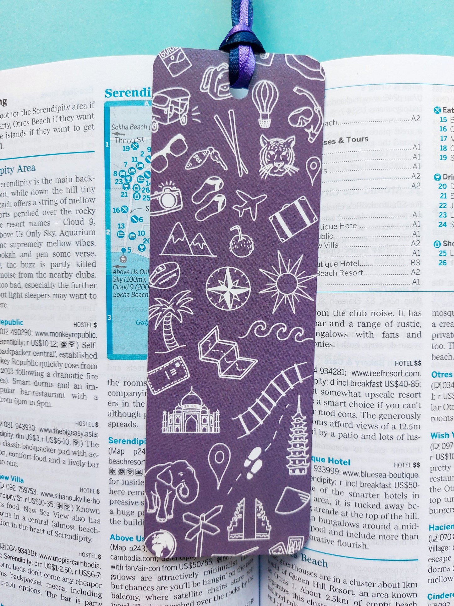 Purple Asia Travel Bookmark