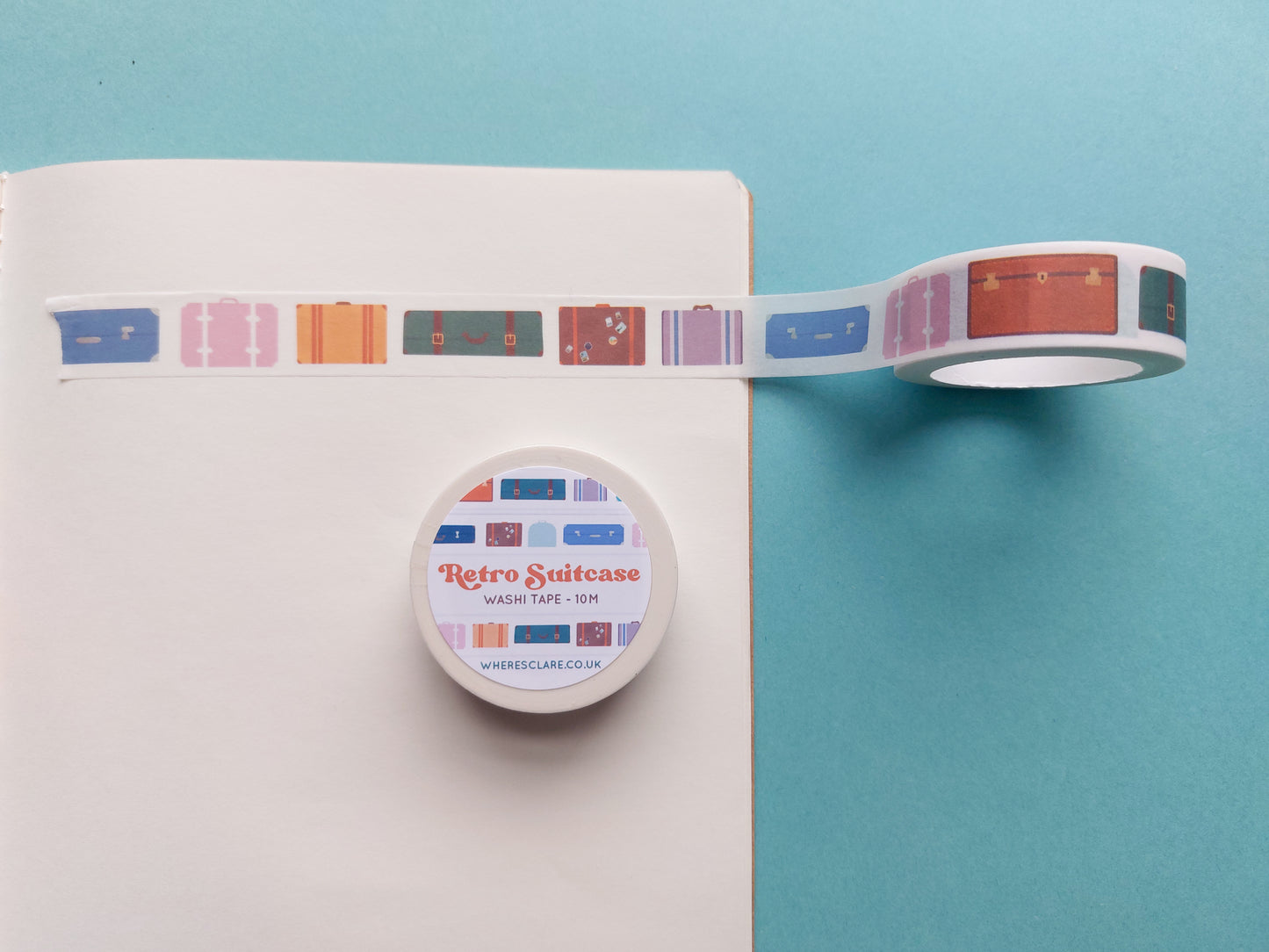 Retro Suitcase Washi Tape (10 metres)