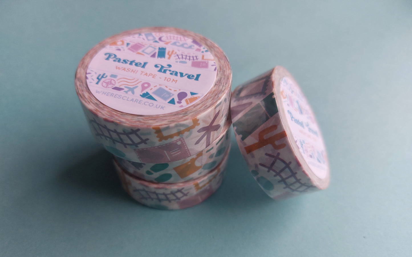 Pastel Travel Washi Tape (10 metres)