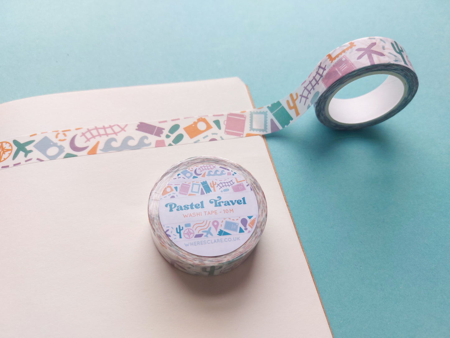 Pastel Travel Washi Tape (10 metres)
