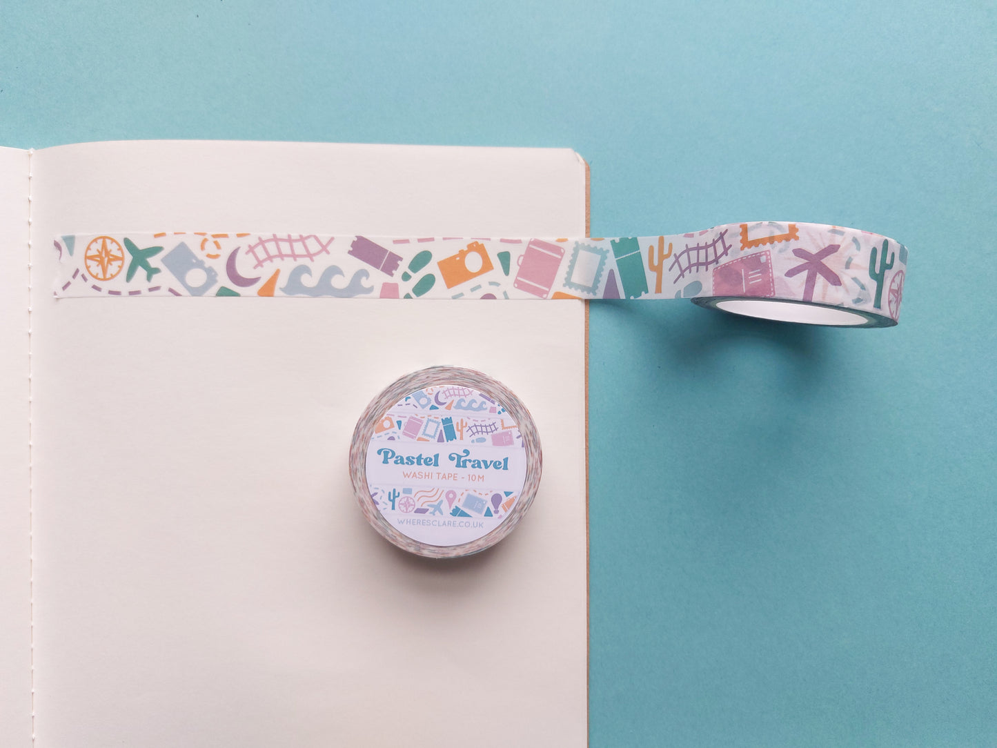 Pastel Travel Washi Tape (10 metres)