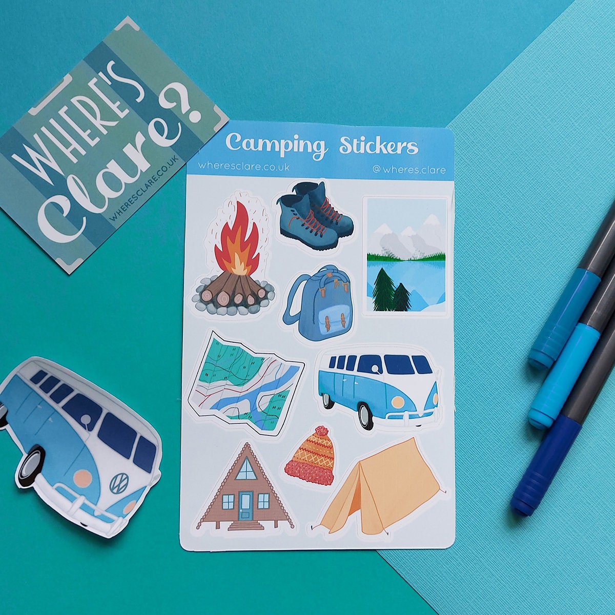 Travel Camping Sticker Sheet