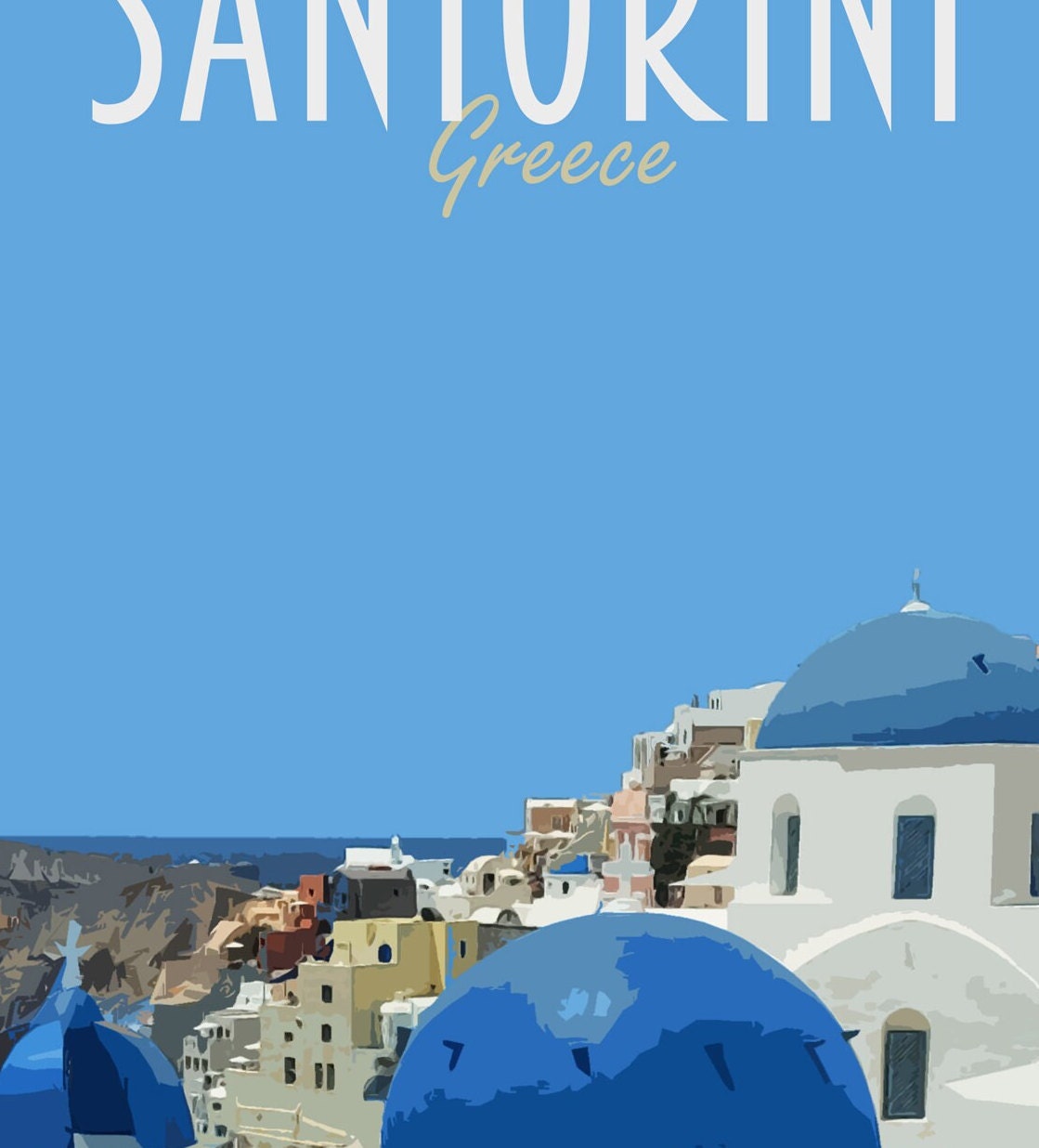 Santorini Travel Poster