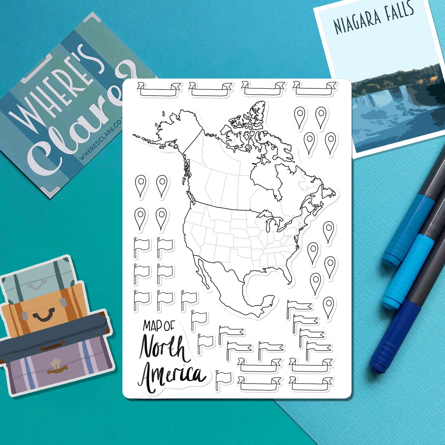 North America Map Outline Sticker
