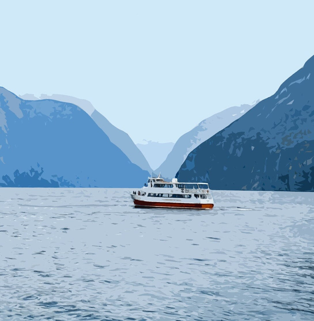 Milford Sound Travel Poster