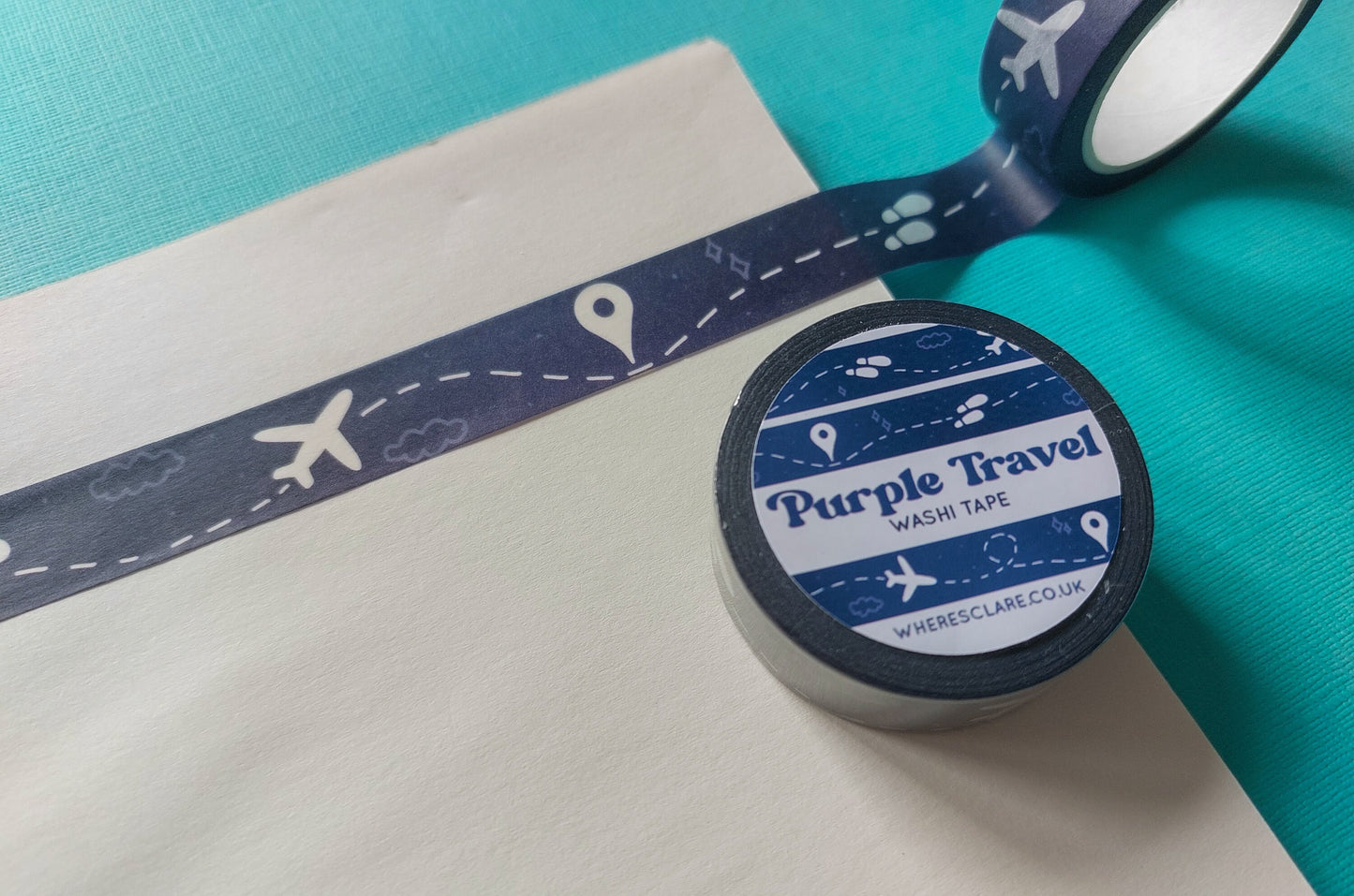 Purple Travel Washi Tape (10 metres)