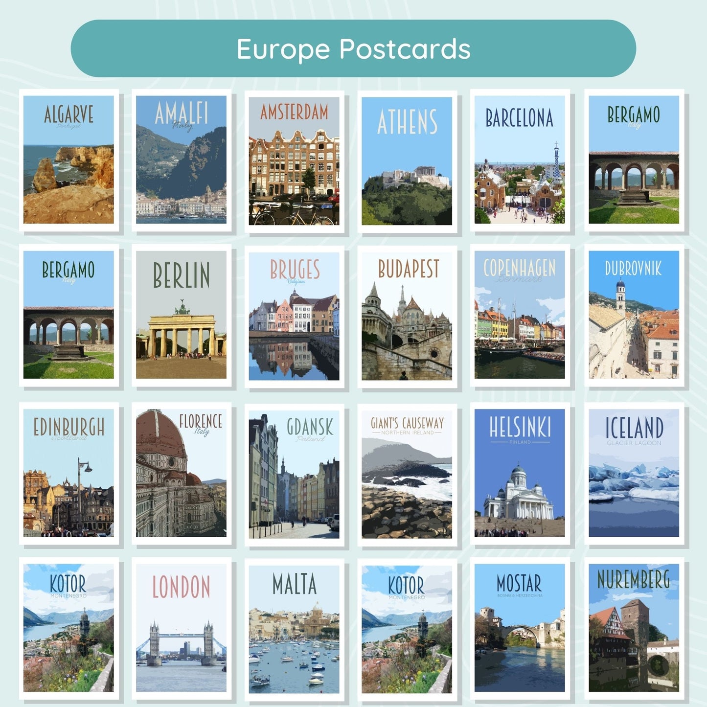 Europe Postcard Pack