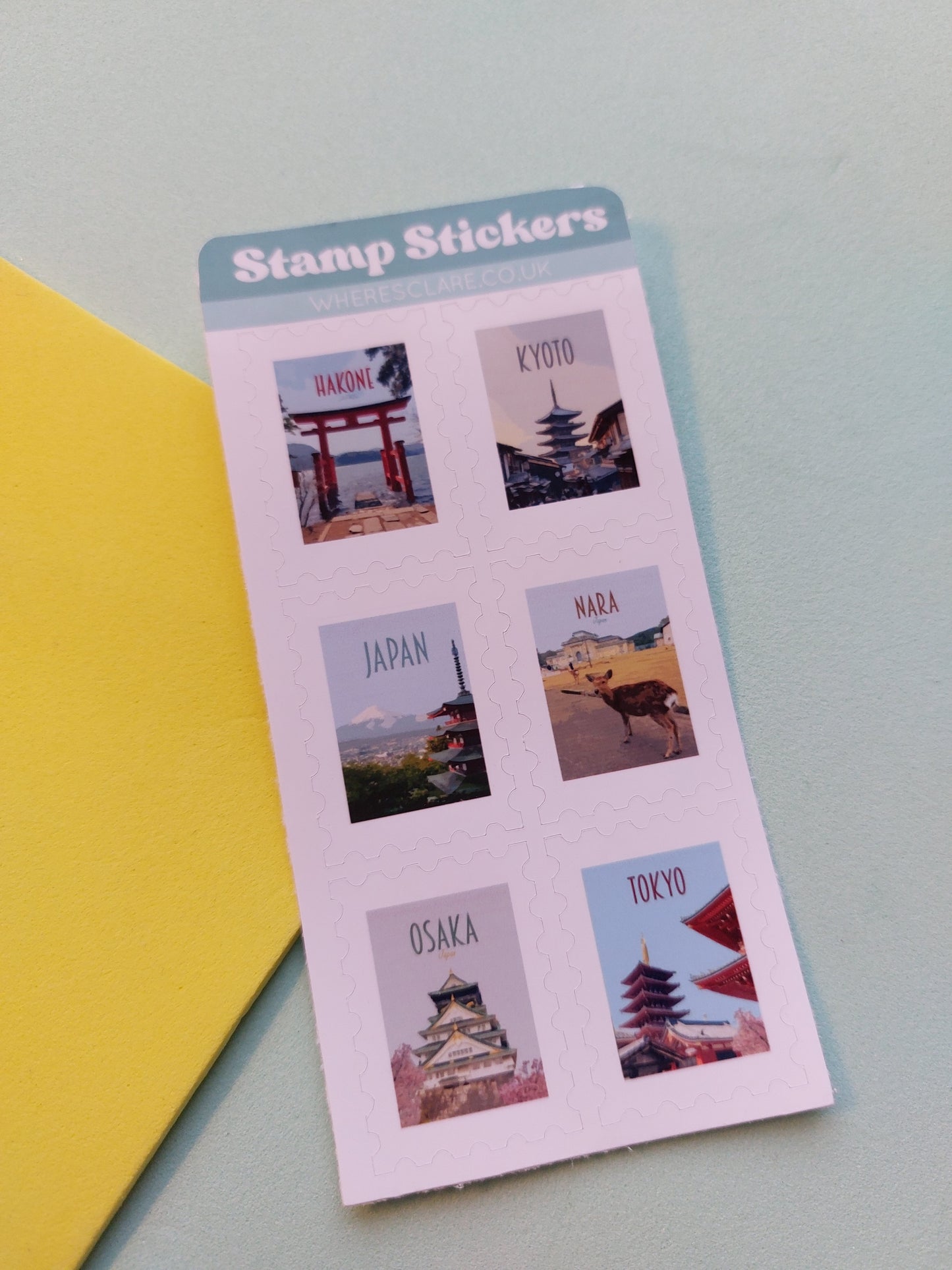 Japan Stamp Sticker Sheet