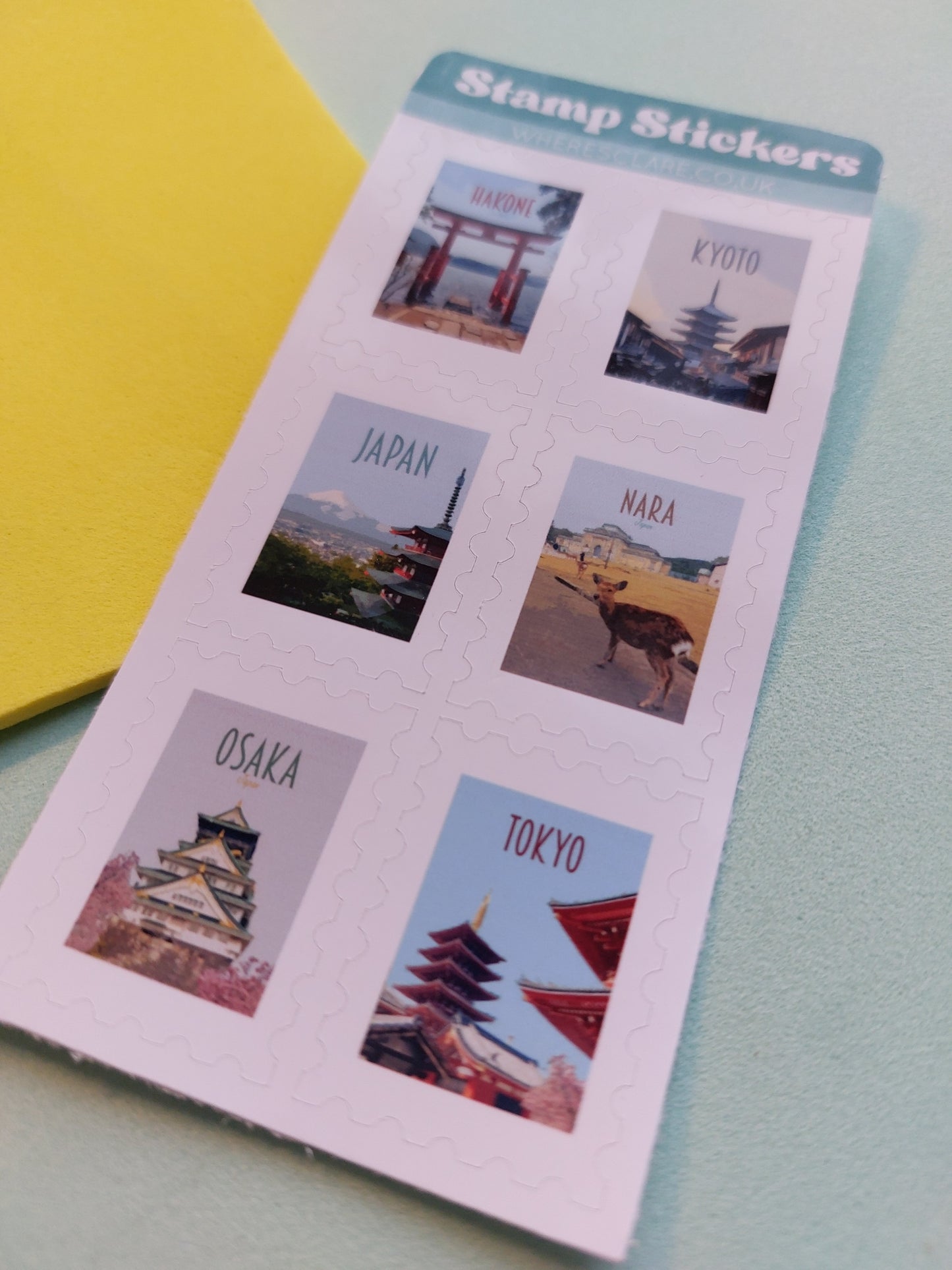 Japan Stamp Sticker Sheet