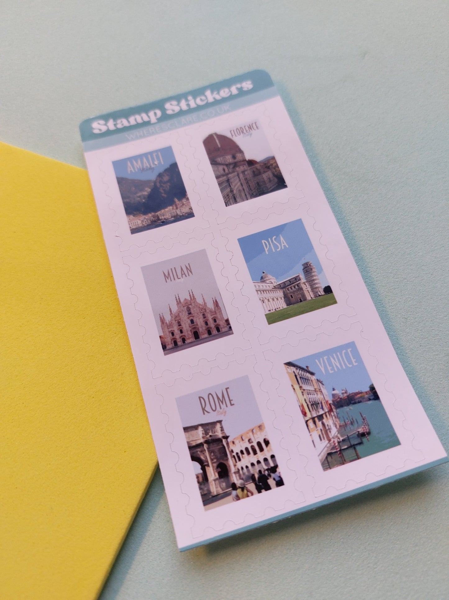 Italy Stamp Sticker Sheet