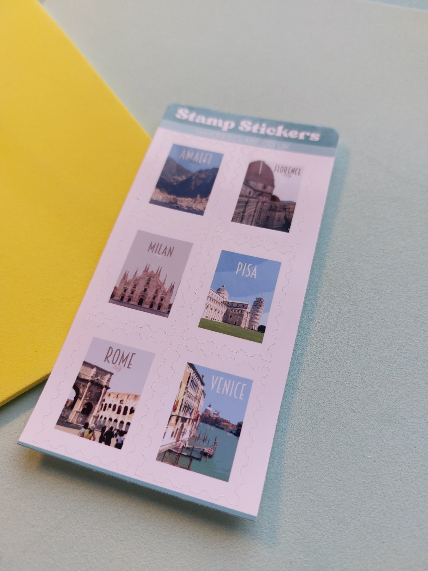 Italy Stamp Sticker Sheet