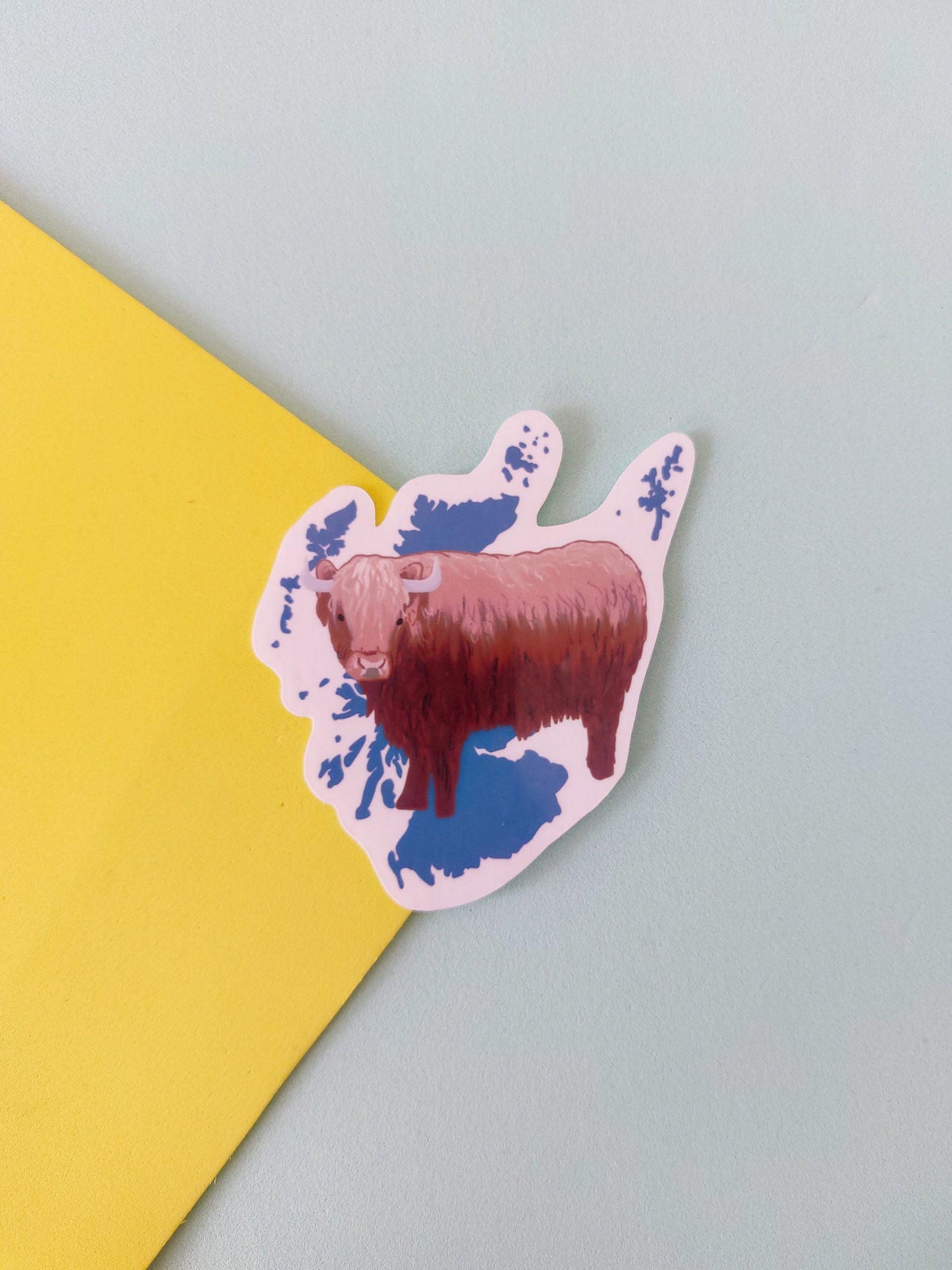 Scotland Sticker with a Highland Cow