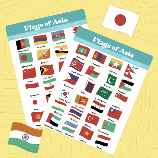 Asia Flag Stickers