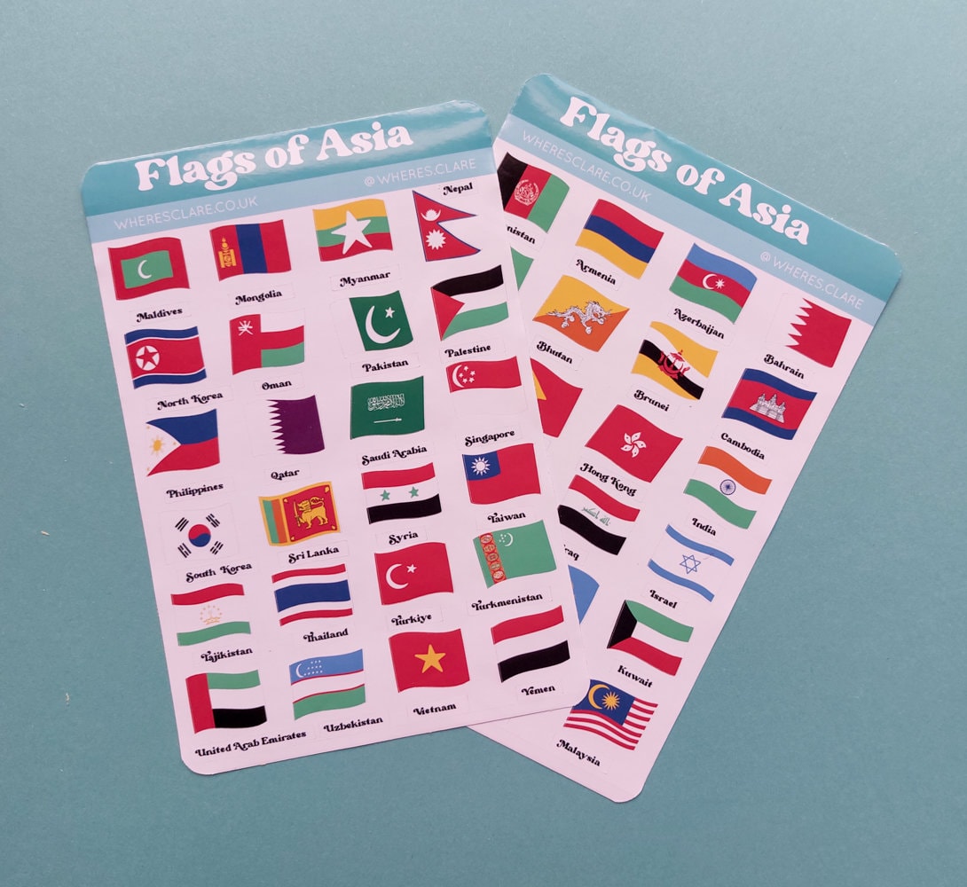 Asia Flag Stickers