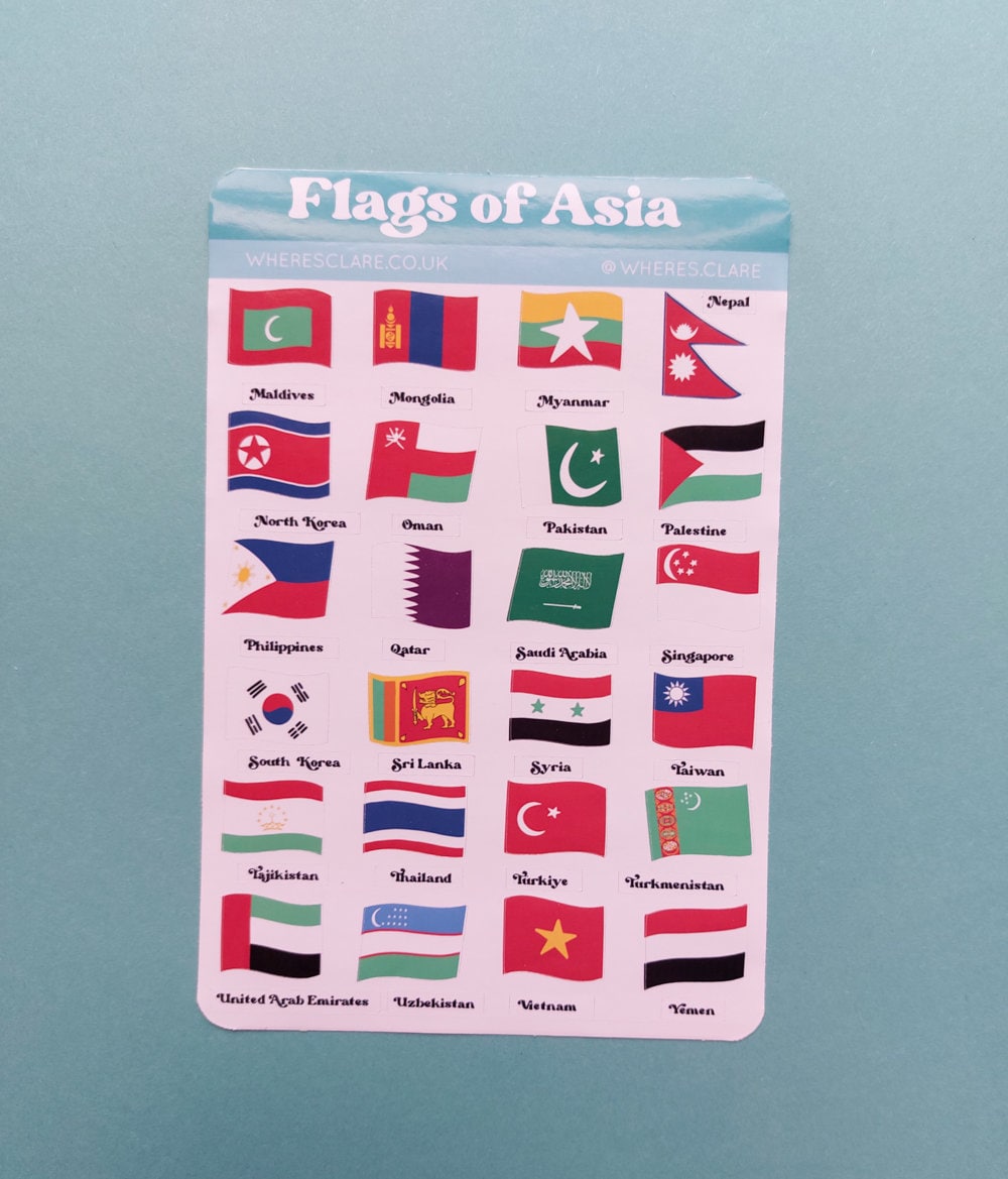 Asia Flag Stickers