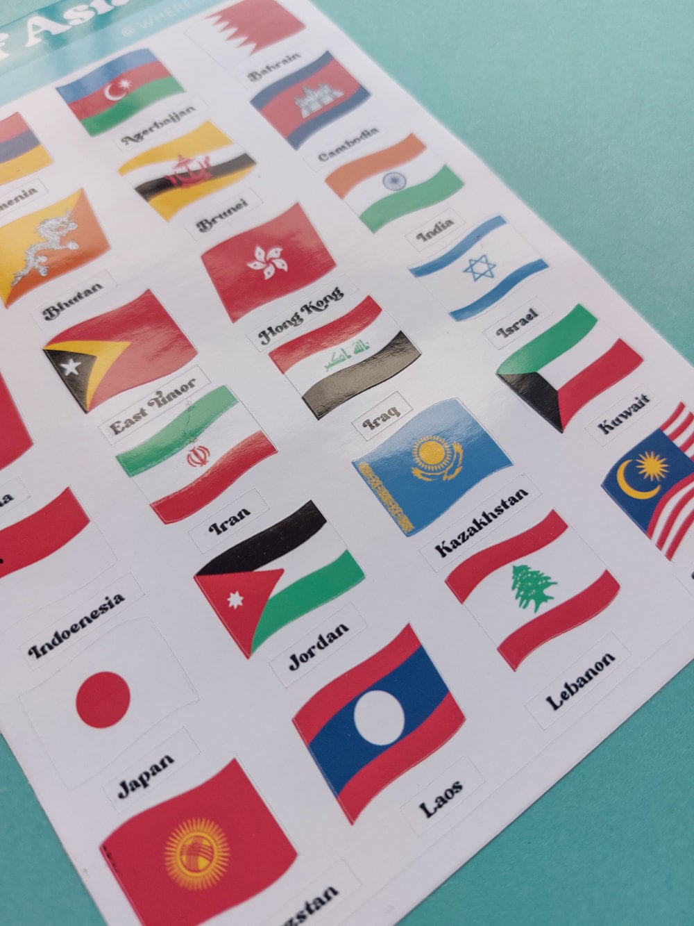 Asia Flag Stickers