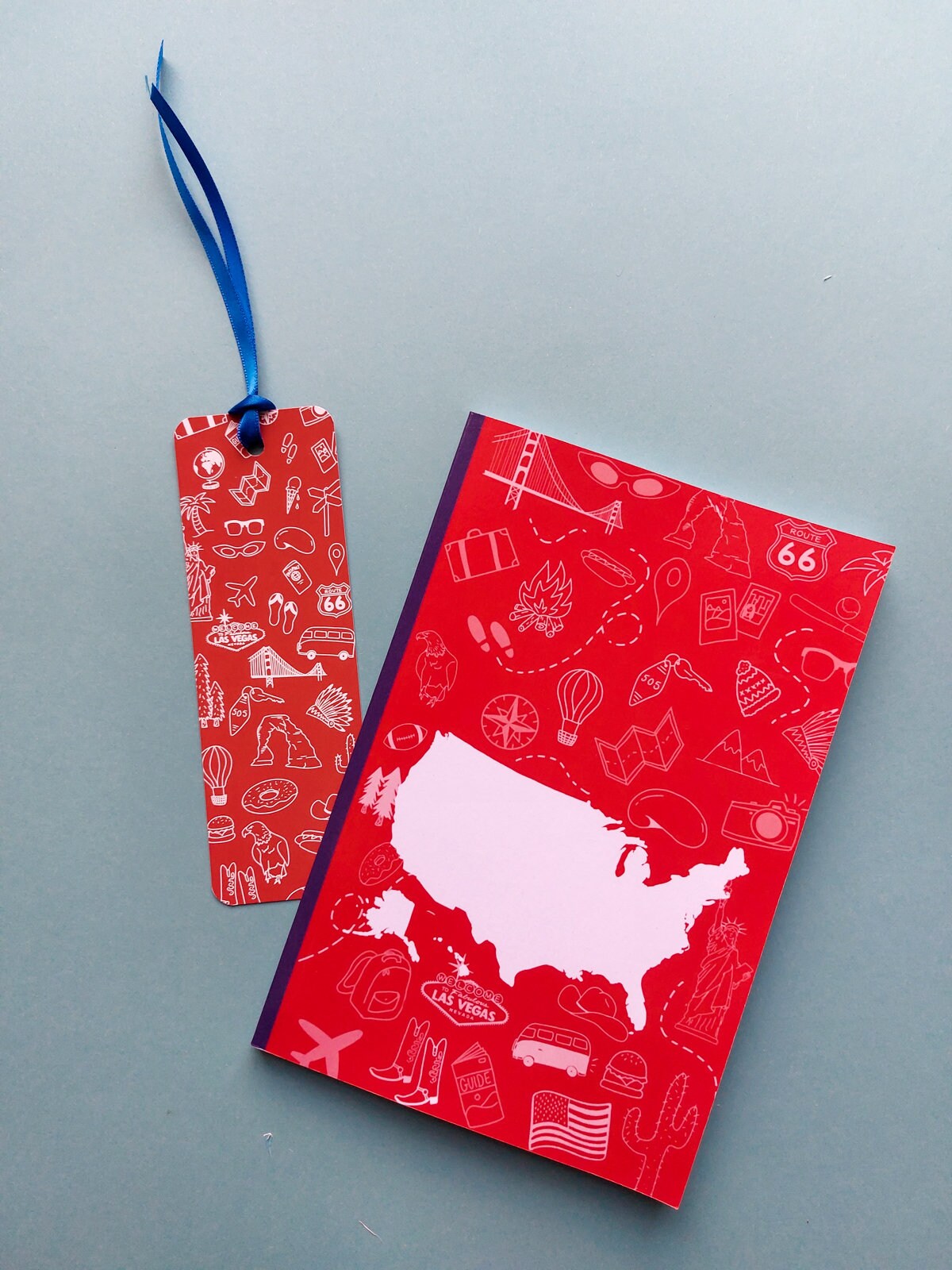 USA Bookmark - travel themed, wanderlust bookmark for travel journals, diaries and guide books.