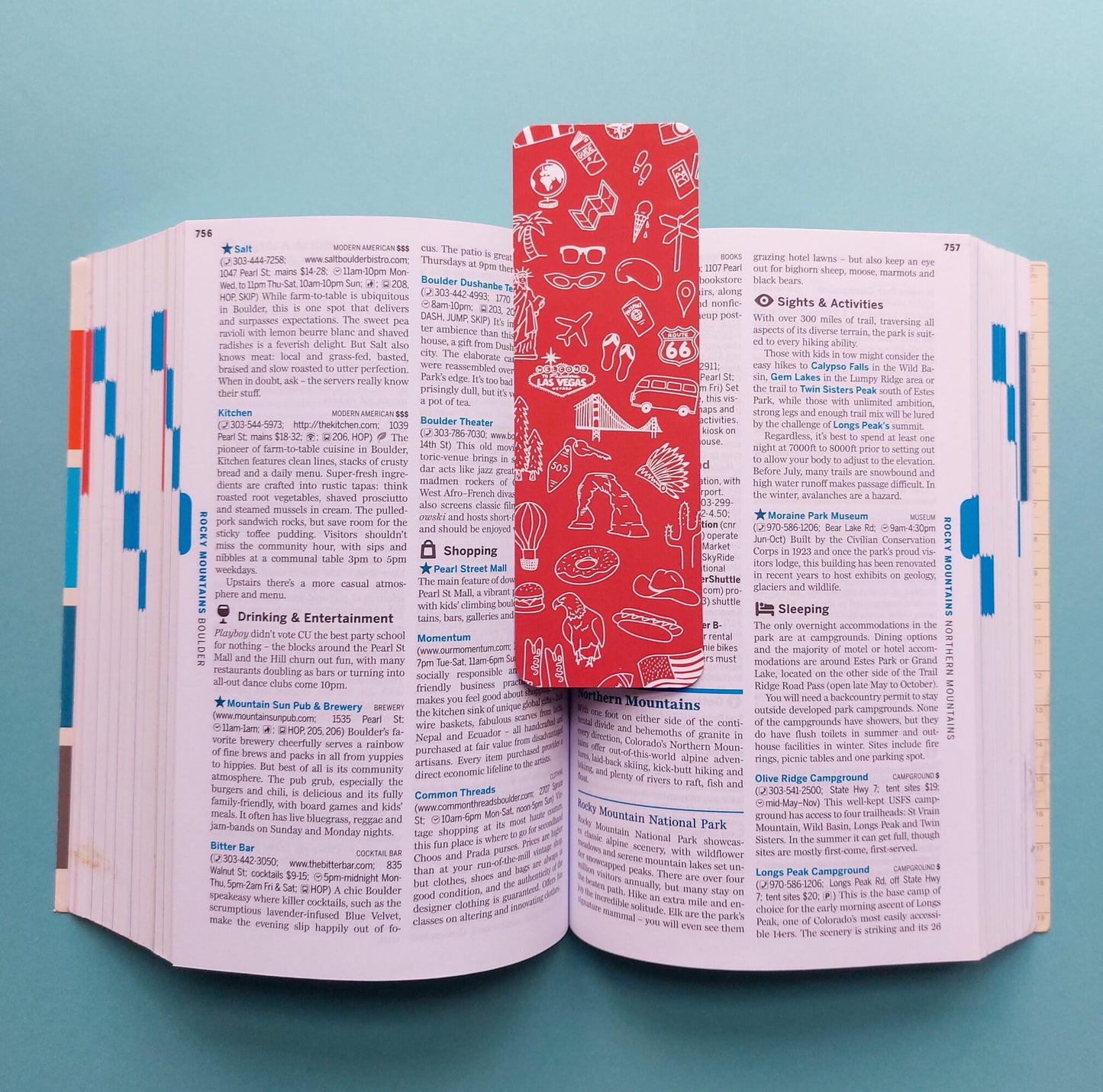 USA Bookmark - travel themed, wanderlust bookmark for travel journals, diaries and guide books.