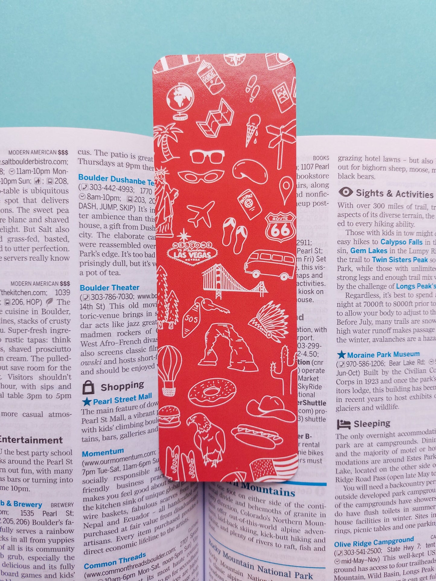 USA Bookmark - travel themed, wanderlust bookmark for travel journals, diaries and guide books.