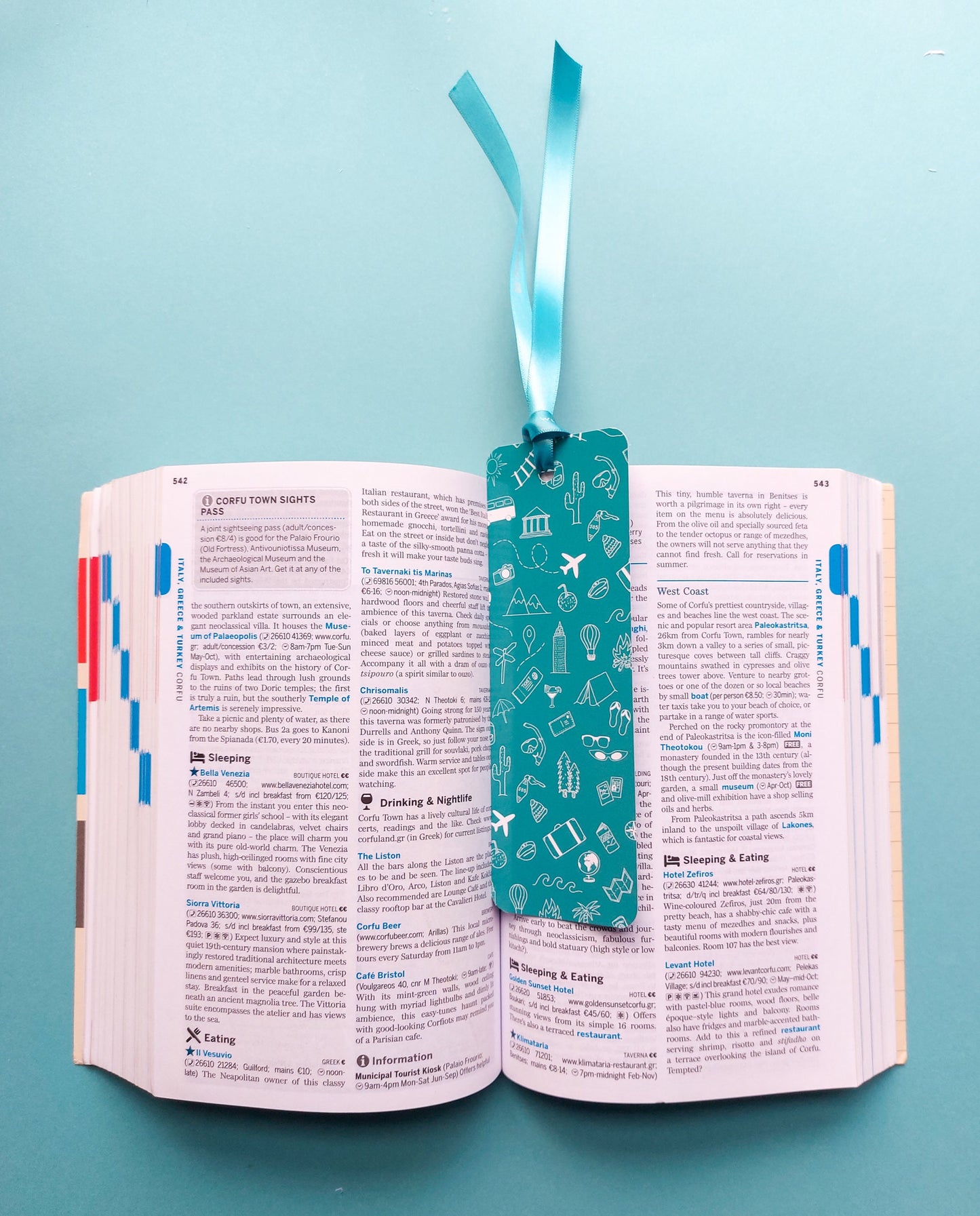 Teal Travel Bookmark