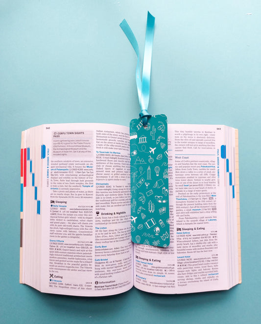 Teal Travel Bookmark