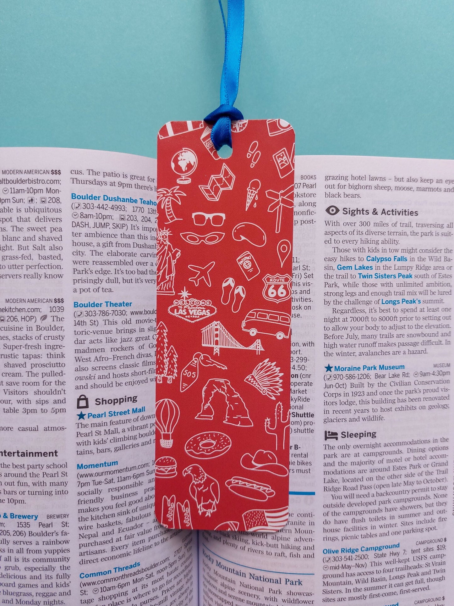 USA Bookmark - travel themed, wanderlust bookmark for travel journals, diaries and guide books.