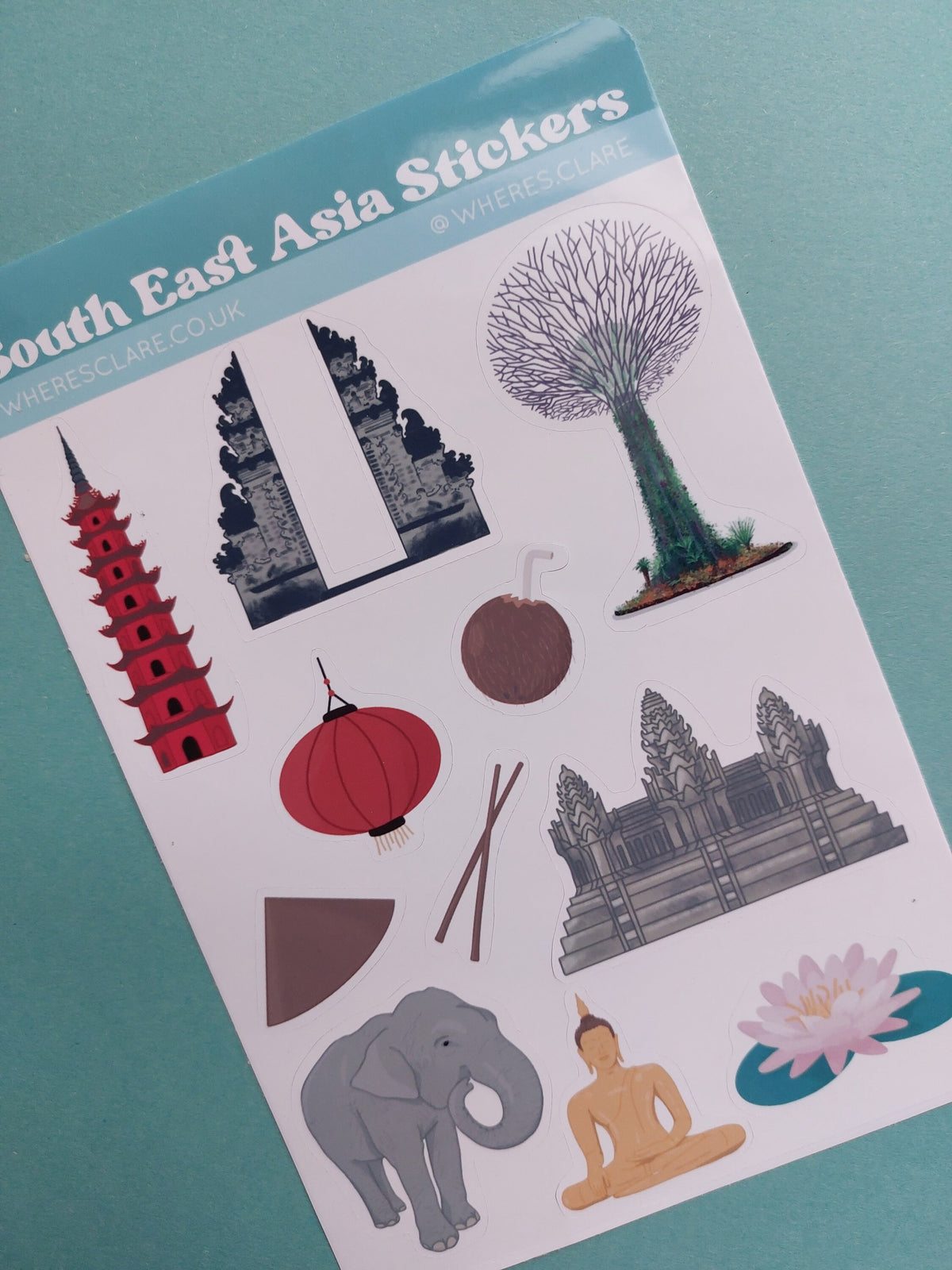 Asia Design Sticker South East Asia Sticker Sheet – Where's Clare