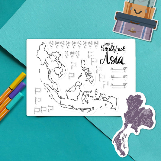 South East Asia Map Outline Sticker