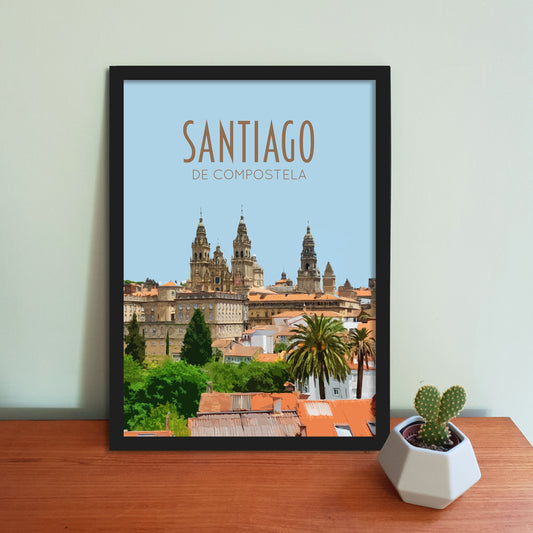 Santiago de Compostela Travel Poster