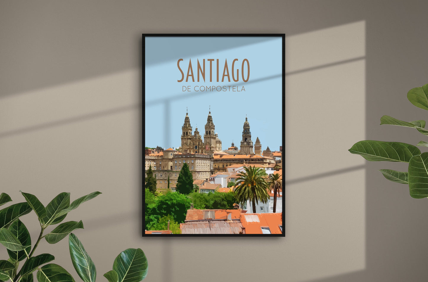 Santiago de Compostela Travel Poster