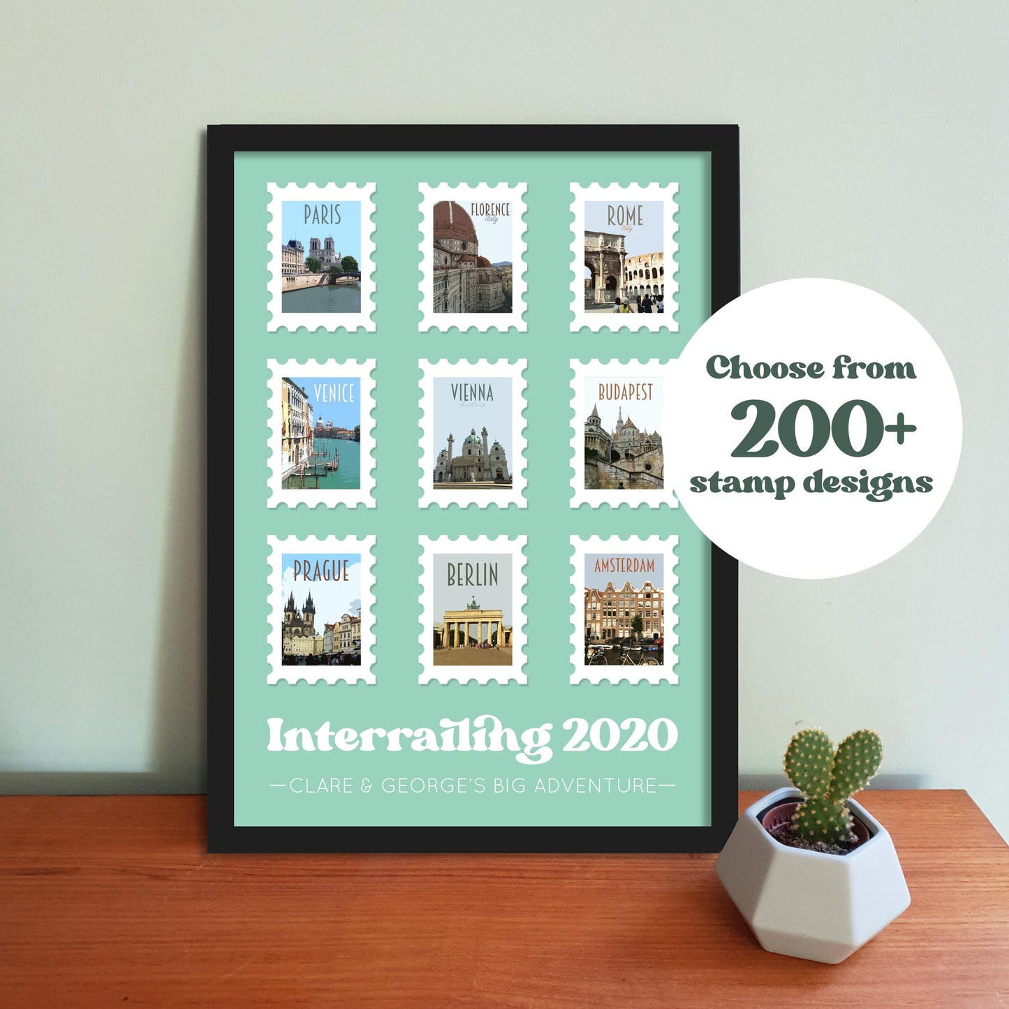 Custom Travel Stamp Poster