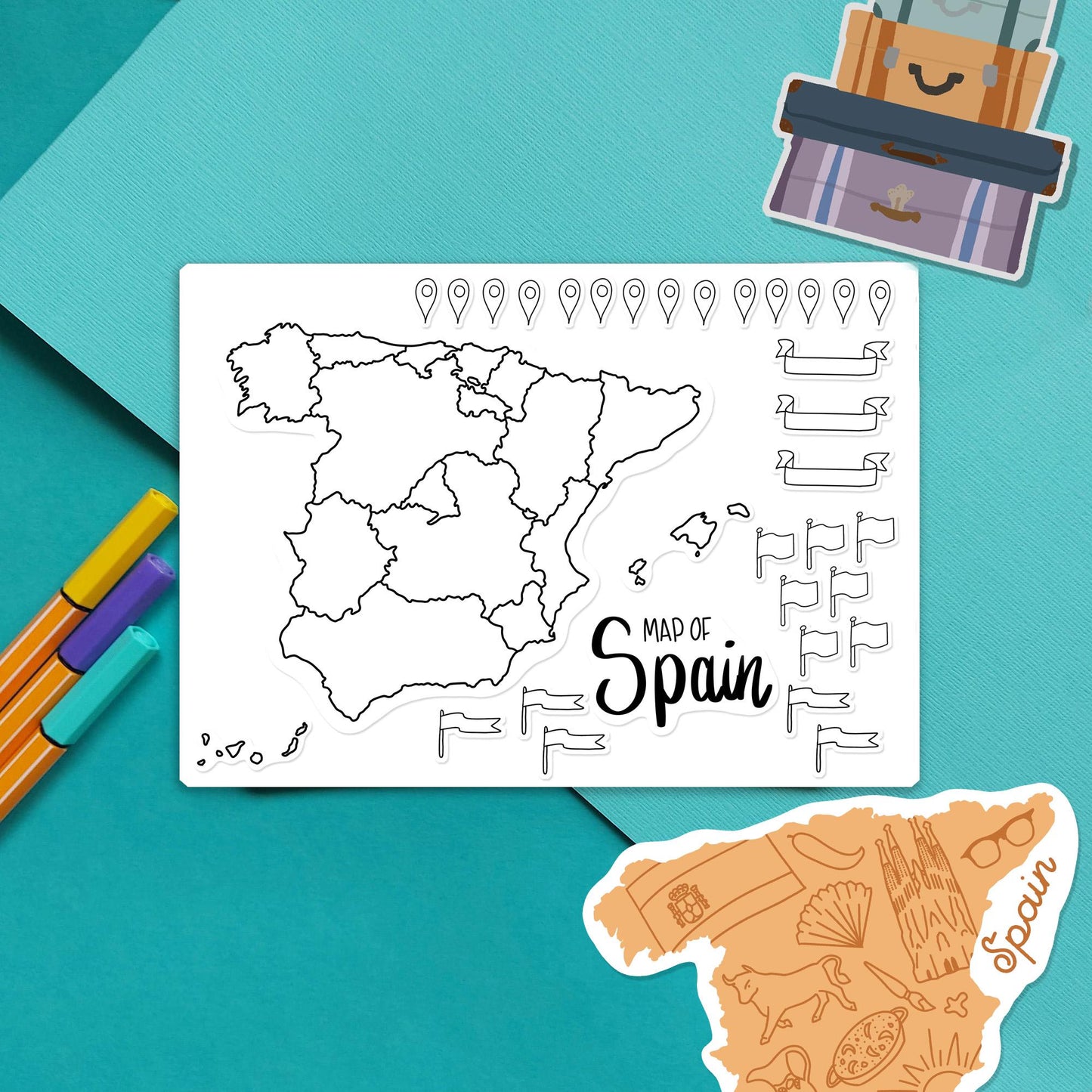 Spain Map Outline Sticker