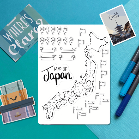 Japan Map Outline Sticker
