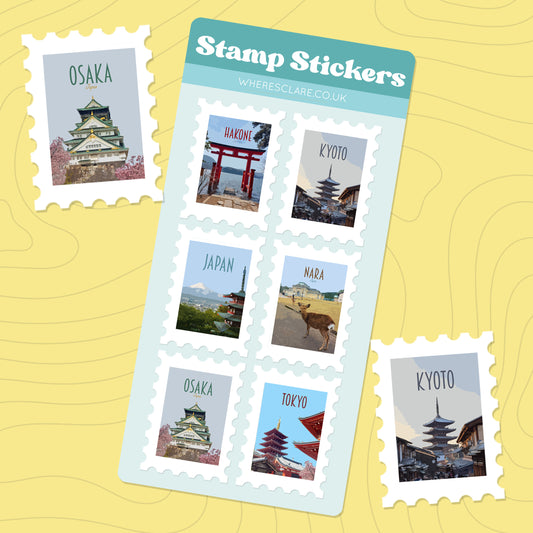 Japan Stamp Sticker Sheet