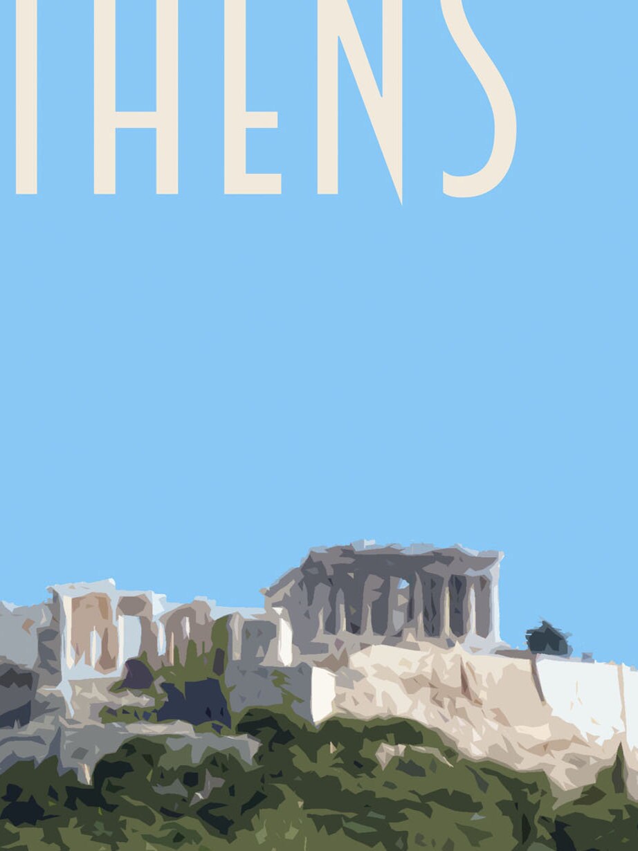 Athens Travel Poster