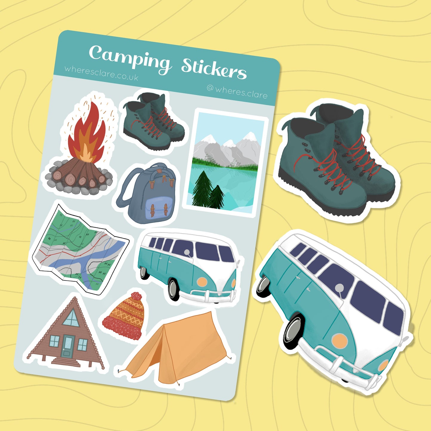 Travel Camping Sticker Sheet