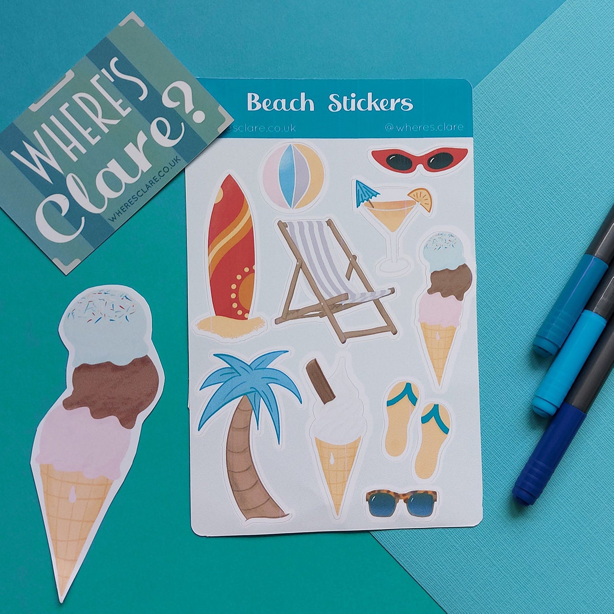 Travel Beach Sticker Sheet