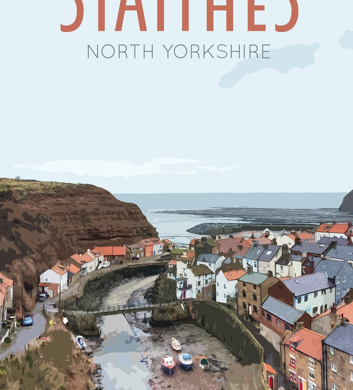 Staithes Travel Poster