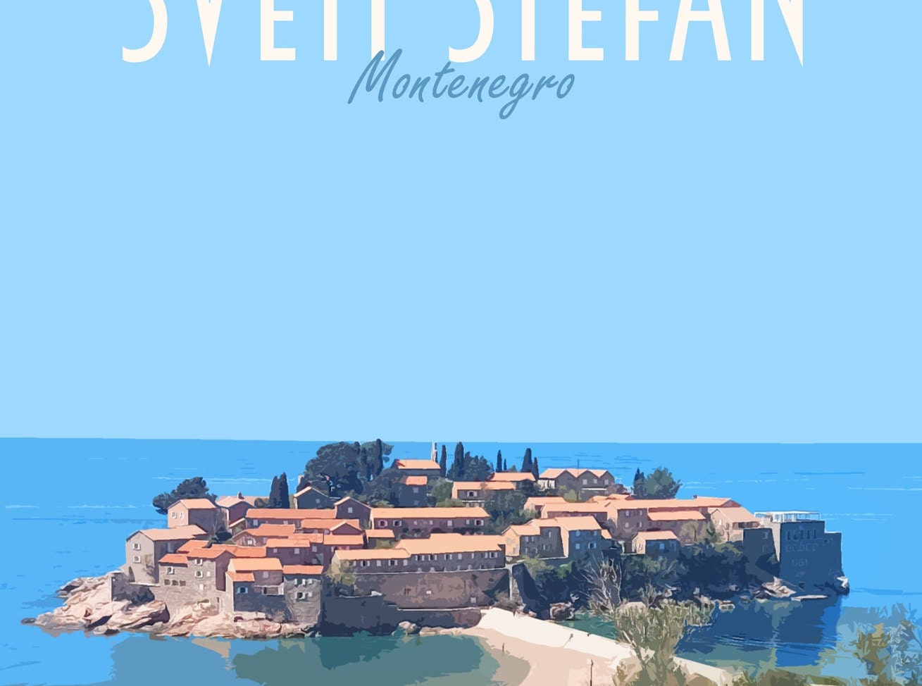 Sveti Stefan Travel Poster