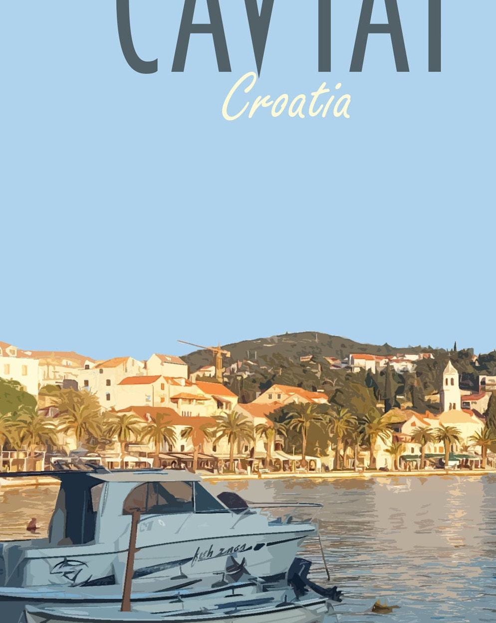 Cavtat Travel Poster