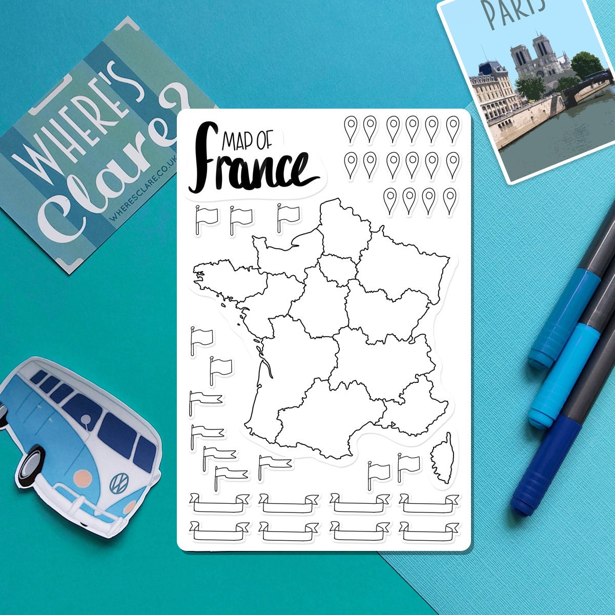 France Map Outline Sticker