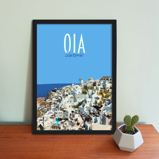 Oia Santorini Travel Poster
