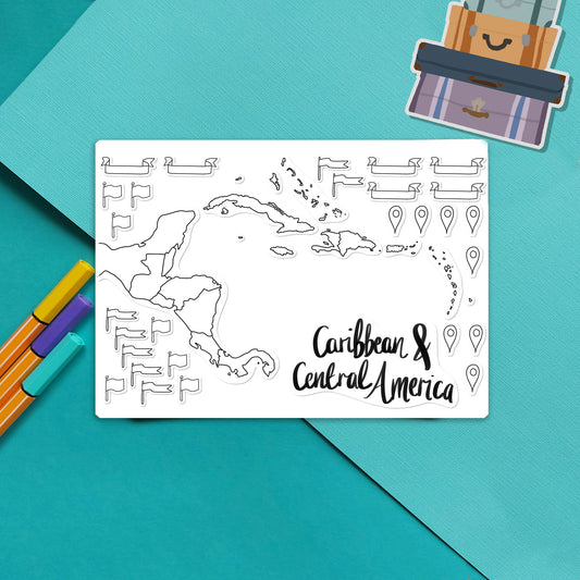 Caribbean & Central America Map Outline Sticker