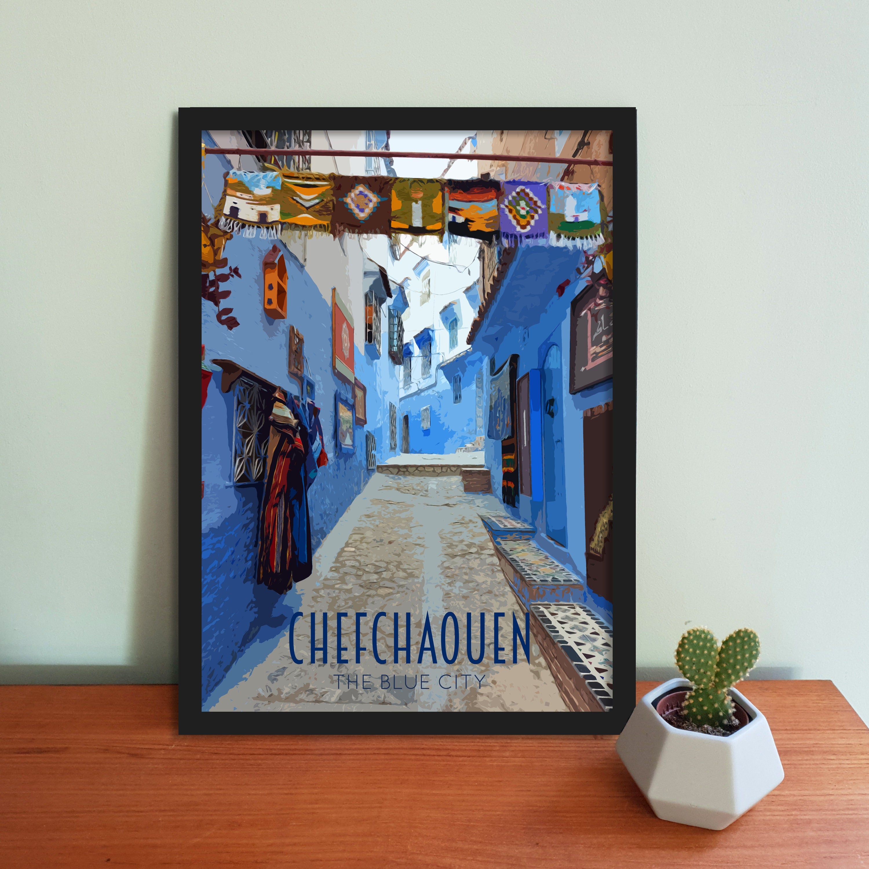 Chefchaouen Travel Poster – Where's Clare