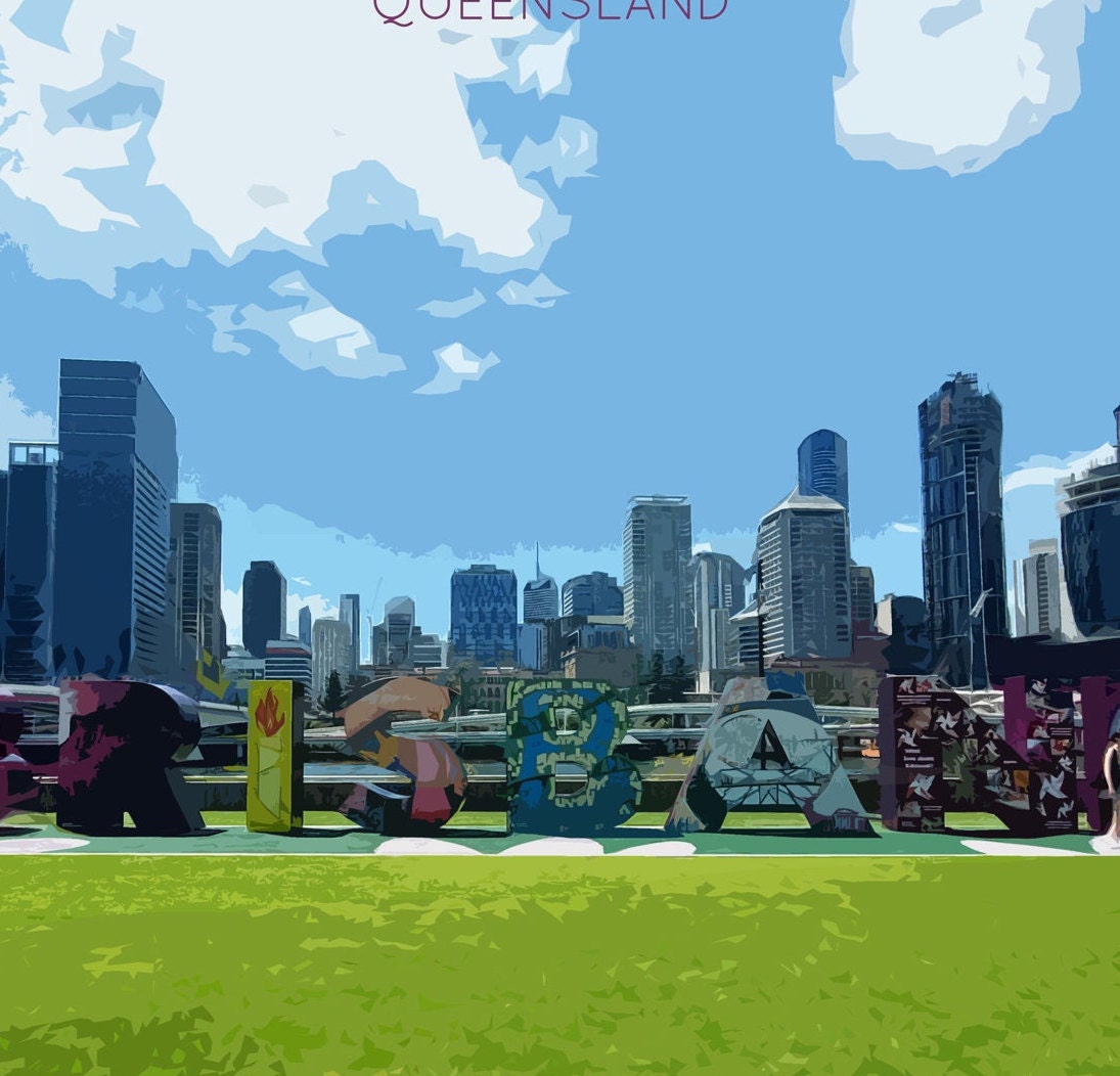 Brisbane Travel Poster