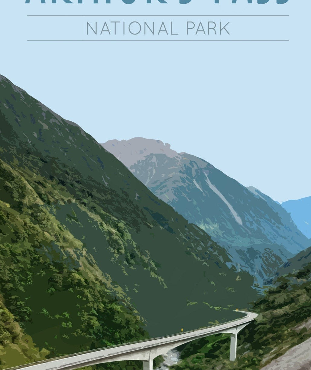 Arthur's Pass Travel Poster