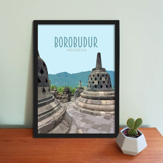 Borobudur Travel Poster