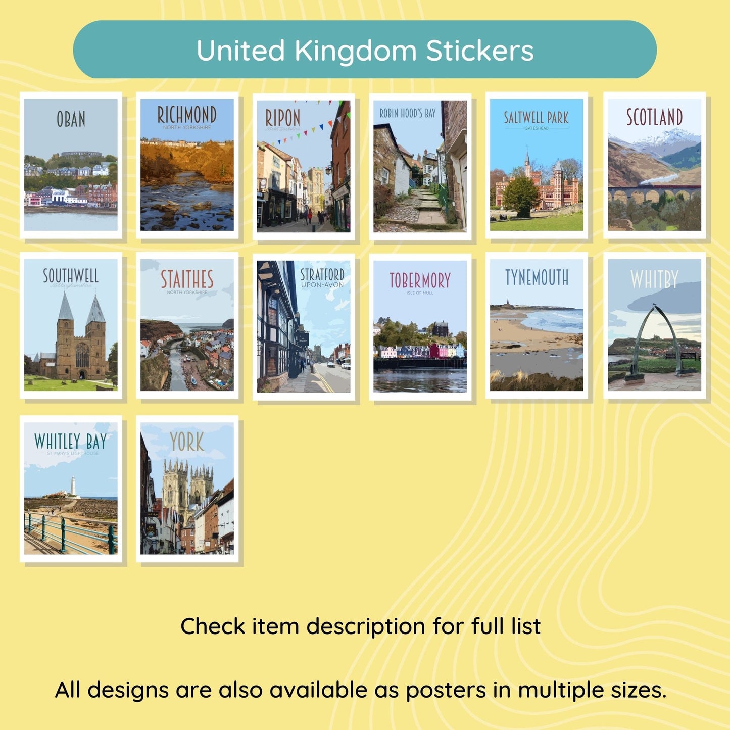 Travel Poster Stickers Pack