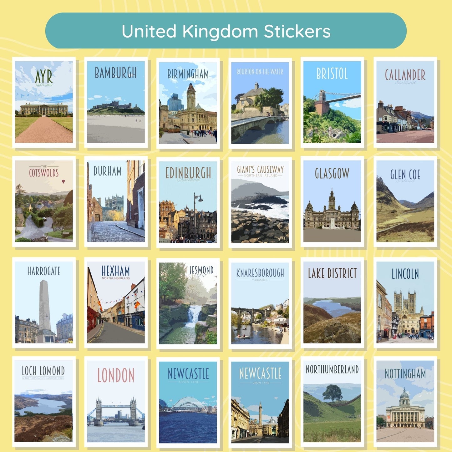 Travel Poster Stickers Pack