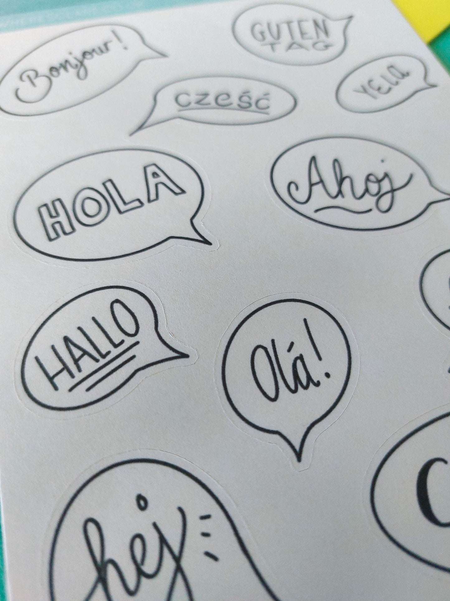 Hello Speech Bubble Sticker Sheet